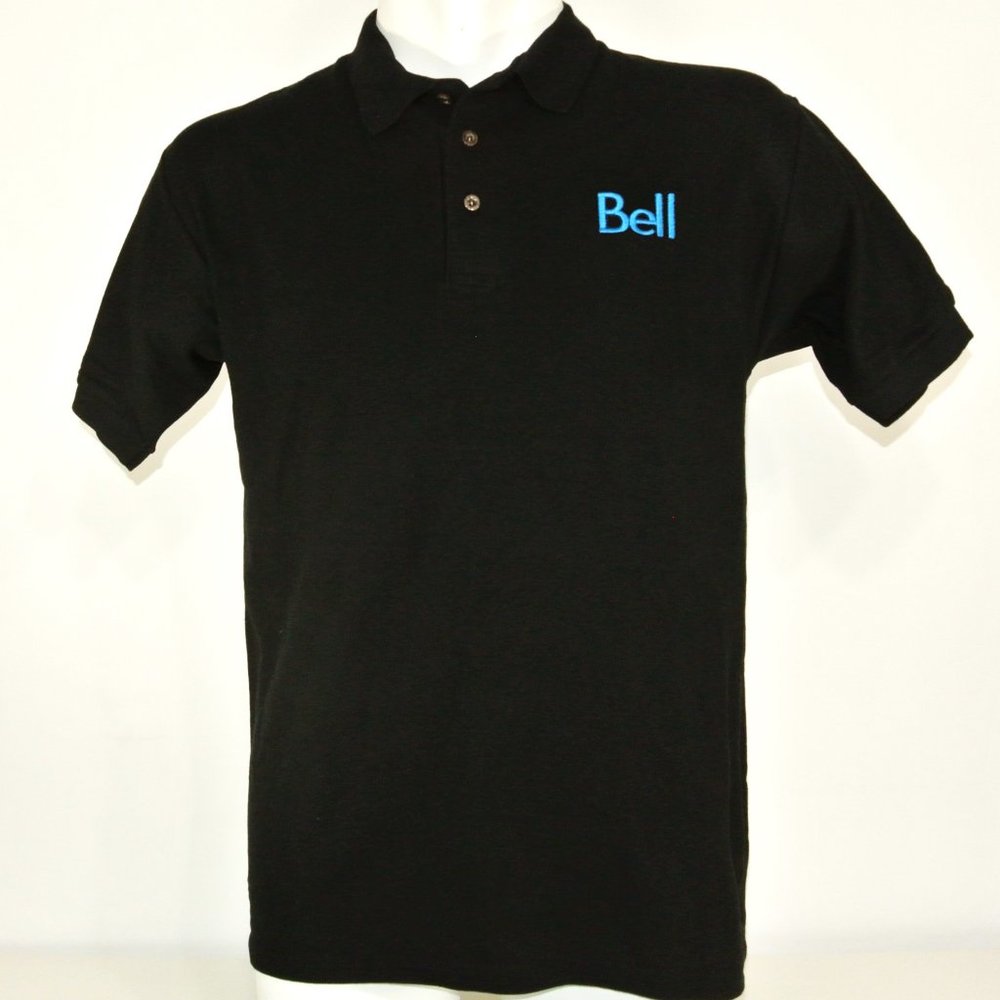 BELL Canada Telephone Employee Uniform Men's Black Polo Shirt Size XL
